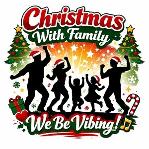 Festive Family Christmas T-Shirt - Black and Red